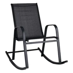 Black Sling Patio Rocking Chair