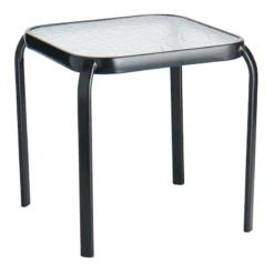 Black Square Steel Table, 16"