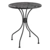 Black Steel Mesh Round Outdoor Bistro Table, 24"
