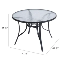 Black Steel Round Table, 42" 12 Black Steel Round Table, 42" -Outdoor Corner Shop black steel round table 42 5
