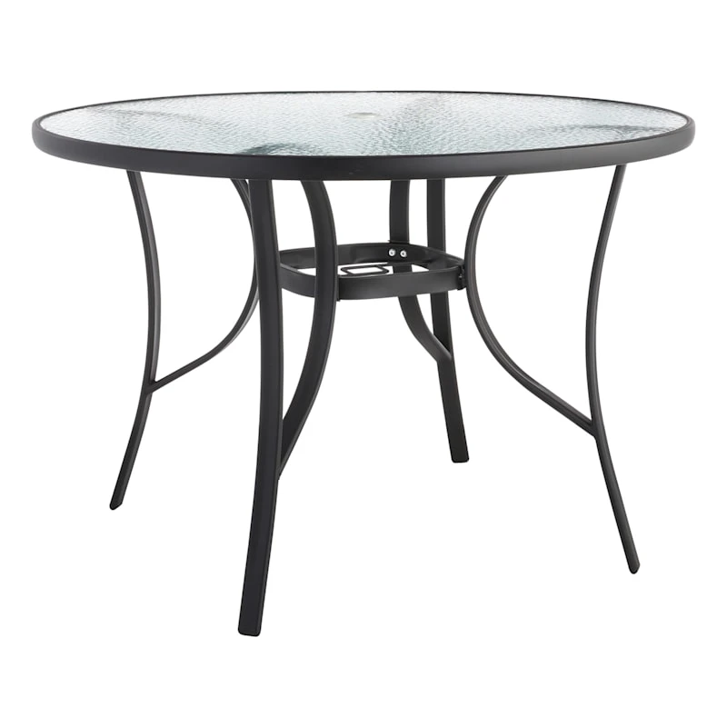 Black Steel Round Table, 42" 1 Black Steel Round Table, 42"