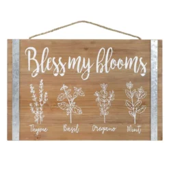 Bless My Blooms Wooden Garden Outdoor Wall Sign, 18"