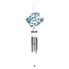 Blue Beaded Metal Fish Wind Chime, 34"