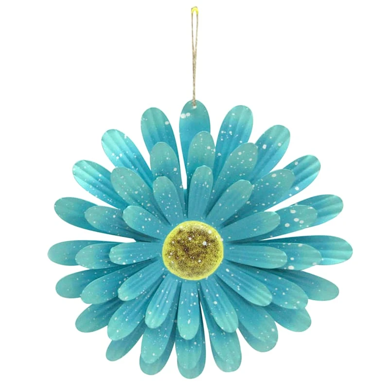 Blue Metal Flower Outdoor Wall Decor, 13" 1 Blue Metal Flower Outdoor Wall Decor, 13"