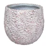 Bronze Palm Leaf Textured White Pot, Large