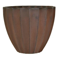Brown Scalloped Planter, 16"