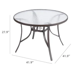 Brown Steel Round Table, 42" 14 Brown Steel Round Table, 42" -Outdoor Corner Shop brown steel round table 42 6