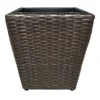 Brown Woven Wicker Planter With Plastic Insert, 14"