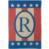 Burlap 'R' Patriotic Monogram