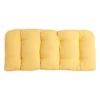 Butter Yellow Canvas Outdoor Wicker Settee Cushion