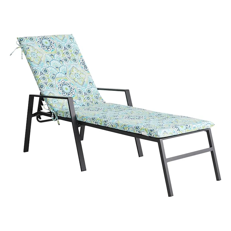 Calista Teal Outdoor Basic Chaise Lounge Cushion 2 Calista Teal Outdoor Basic Chaise Lounge Cushion - Image 2