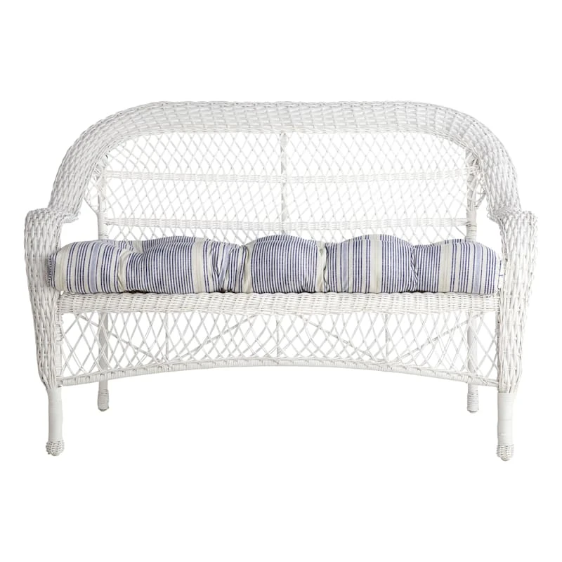 Calisto Striped Outdoor Wicker Settee Cushion 2 Calisto Striped Outdoor Wicker Settee Cushion - Image 2