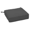 Charcoal Grey Canvas Gusseted Outdoor Deep Seat Cushion