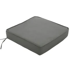 Charcoal Grey Canvas Gusseted Outdoor Deep Seat Cushion