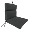 Charcoal Grey Canvas Outdoor Steel Hinged Chair Cushion