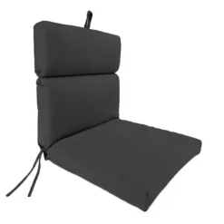 Charcoal Grey Canvas Outdoor Steel Hinged Chair Cushion