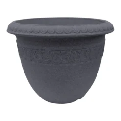 Charcoal Round Shell Planter, 22"