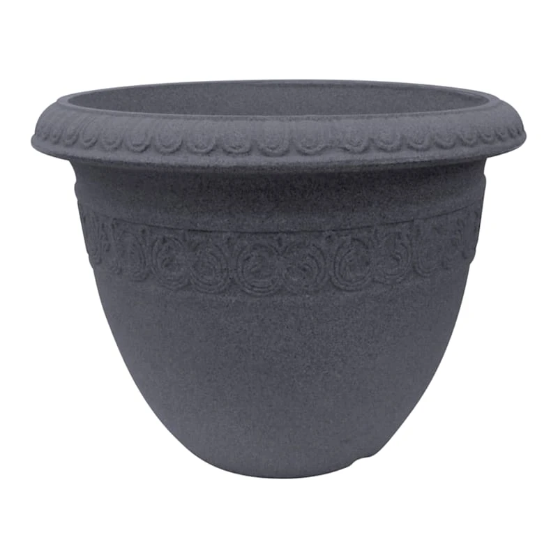 Charcoal Round Shell Planter, 22" 1 Charcoal Round Shell Planter, 22"