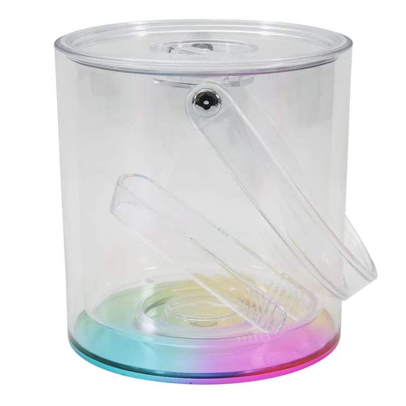 Clear Acrylic With Rainbow Finish Ice Bucket, 3qt 1 Clear Acrylic With Rainbow Finish Ice Bucket, 3qt