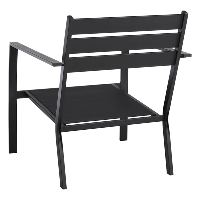 Crosby St Grammercy Black Steel Outdoor Sling Chair 2 Crosby St Grammercy Black Steel Outdoor Sling Chair - Image 2