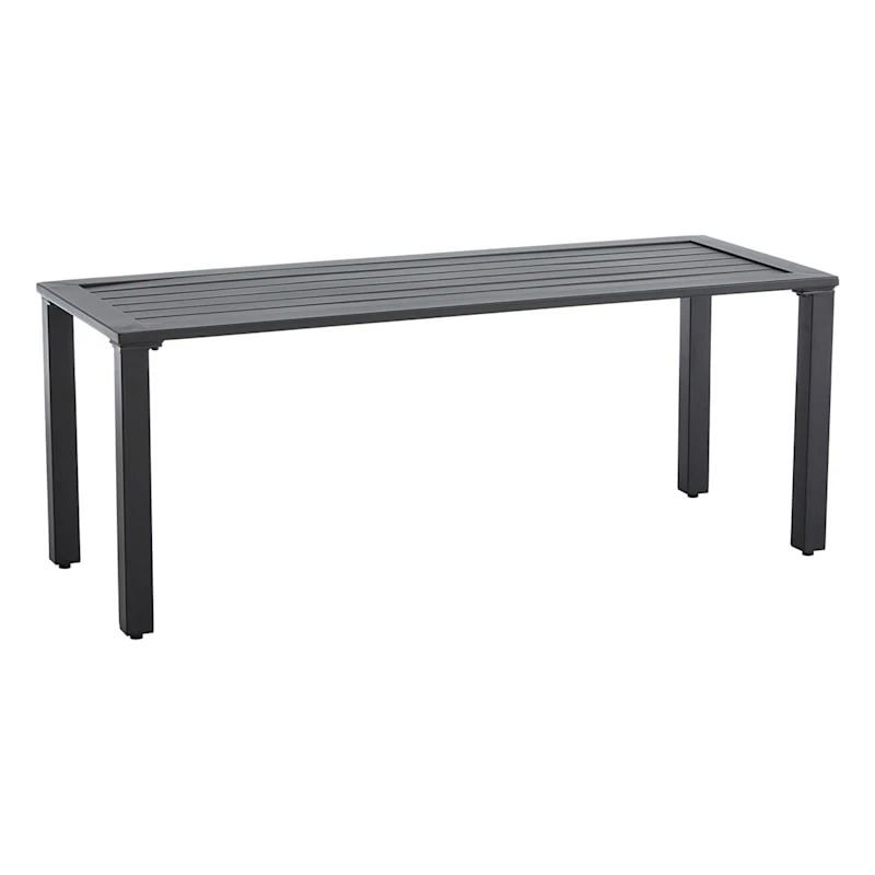 Crosby St Grammercy Black Steel Slat Outdoor Bench 1 Crosby St Grammercy Black Steel Slat Outdoor Bench