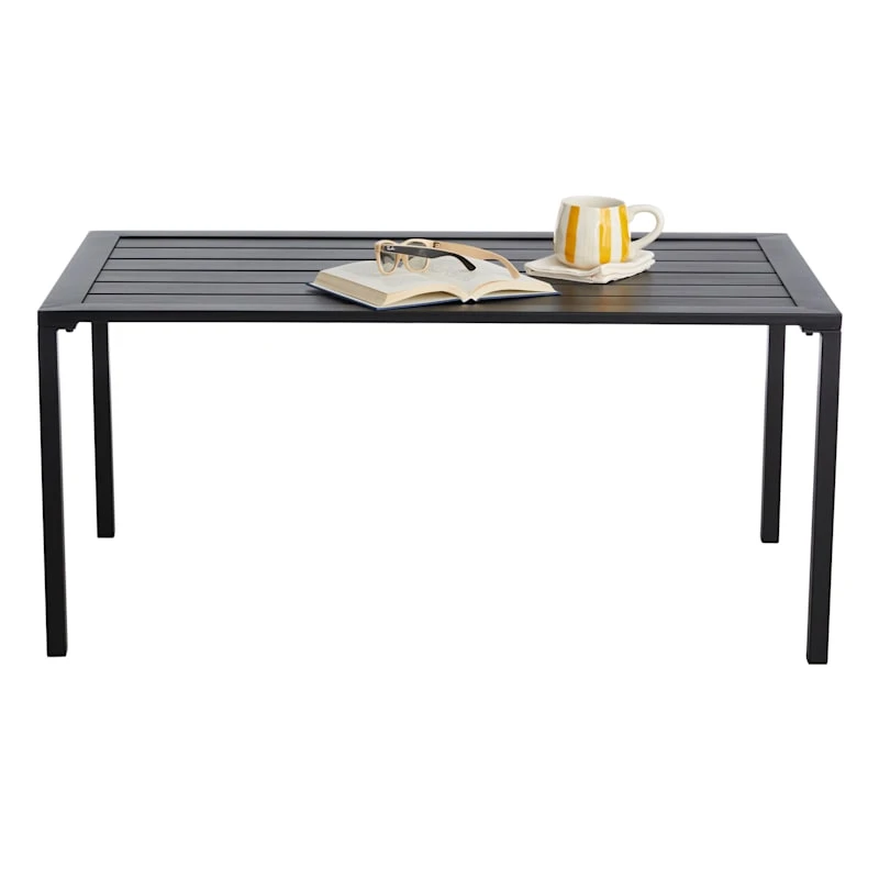 Crosby St Grammercy Black Steel Slat Outdoor Coffee Table 2 Crosby St Grammercy Black Steel Slat Outdoor Coffee Table - Image 2