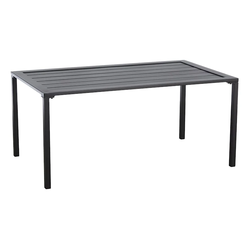 Crosby St Grammercy Black Steel Slat Outdoor Coffee Table 1 Crosby St Grammercy Black Steel Slat Outdoor Coffee Table