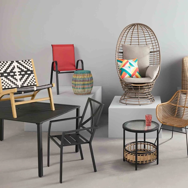 Crosby St Grammercy Black Steel Slat Outdoor Dining Table, 60x36 4 Crosby St Grammercy Black Steel Slat Outdoor Dining Table, 60x36 - Image 4