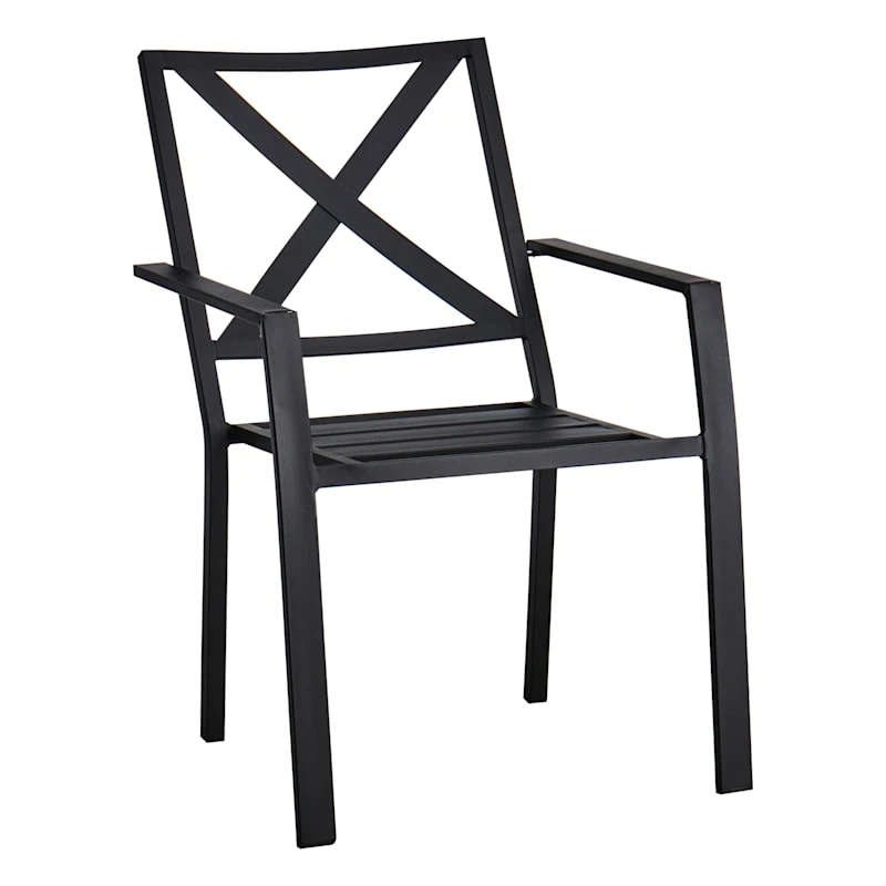 Crosby St Grammercy Black X-Back Outdoor Dining Chair 1 Crosby St Grammercy Black X-Back Outdoor Dining Chair