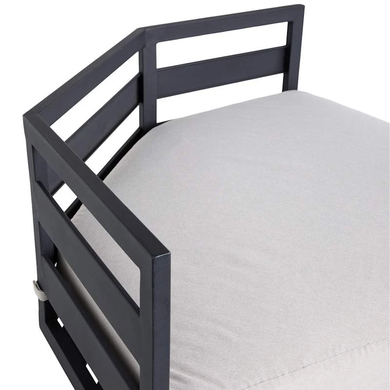 Crosby St Soho Outdoor Collection Black Steel Corner Chair 3 Crosby St Soho Outdoor Collection Black Steel Corner Chair - Image 3