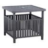 Crosby St Square Black Steel Slat Patio Umbrella Table