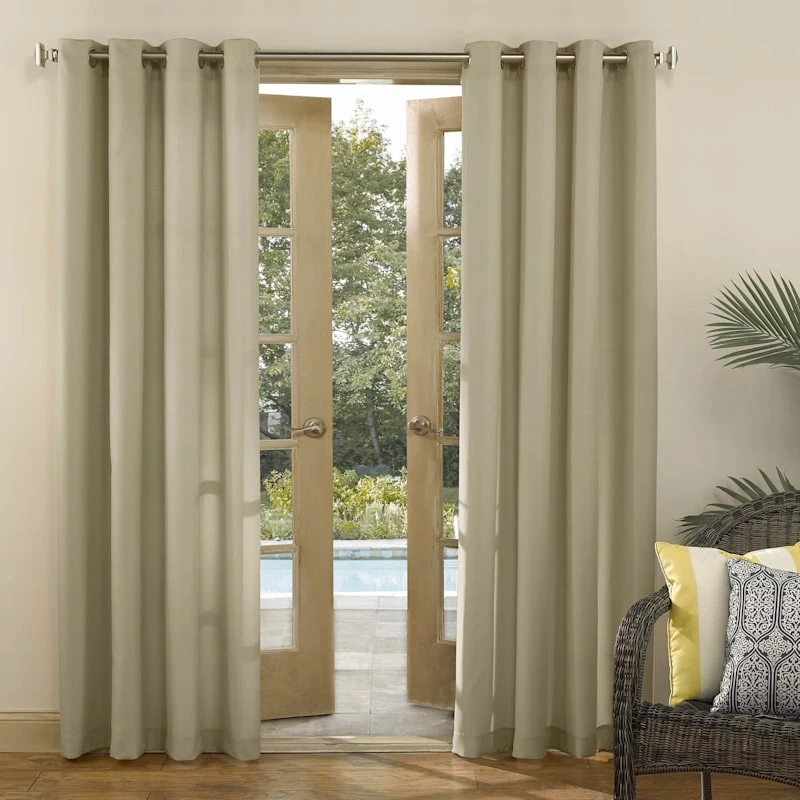 Darian Linen Outdoor Light Filtering Curtain Panel, 84" 1 Darian Linen Outdoor Light Filtering Curtain Panel, 84"