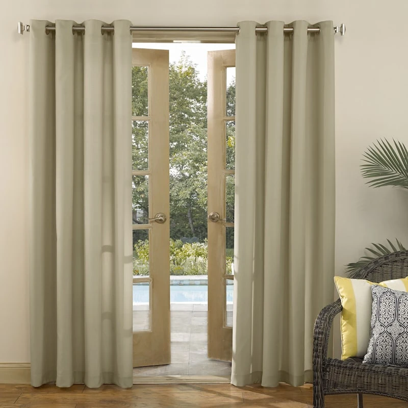 Darian Linen Outdoor Light Filtering Curtain Panel, 95" 1 Darian Linen Outdoor Light Filtering Curtain Panel, 95"