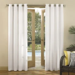 Darian White Outdoor Light Filtering Curtain Panel, 84"
