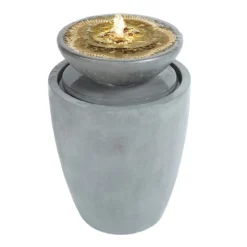 Embossed Grey Rock Light Fountain