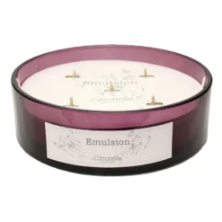 Emulsion Purple Glass Citronella Candle, 56oz