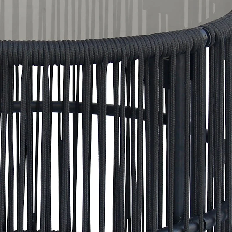 Fairlane Black Steel Glass-Top Outdoor Side Table 2 Fairlane Black Steel Glass-Top Outdoor Side Table - Image 2