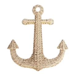 Faux Wicker Anchor Hanging Outdoor Wall Decor