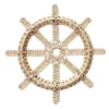 Faux Wicker Ship's Wheel Outdoor Wall Decor, 24"