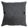 Fiddlestix Premium Dark Grey Outdoor Throw Pillow With Buttons, 18"