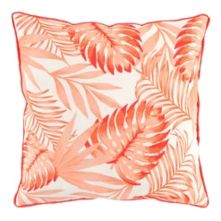 Floral Tropical Pink Outdoor Throw Pillow, 18"