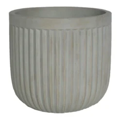 Fluted Cement Pot, 11"