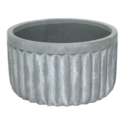 Fluted Concrete Bowl Planter, Large
