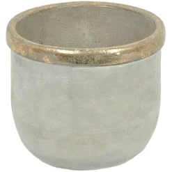 Foiled Natural Ceramic Planter, 7"
