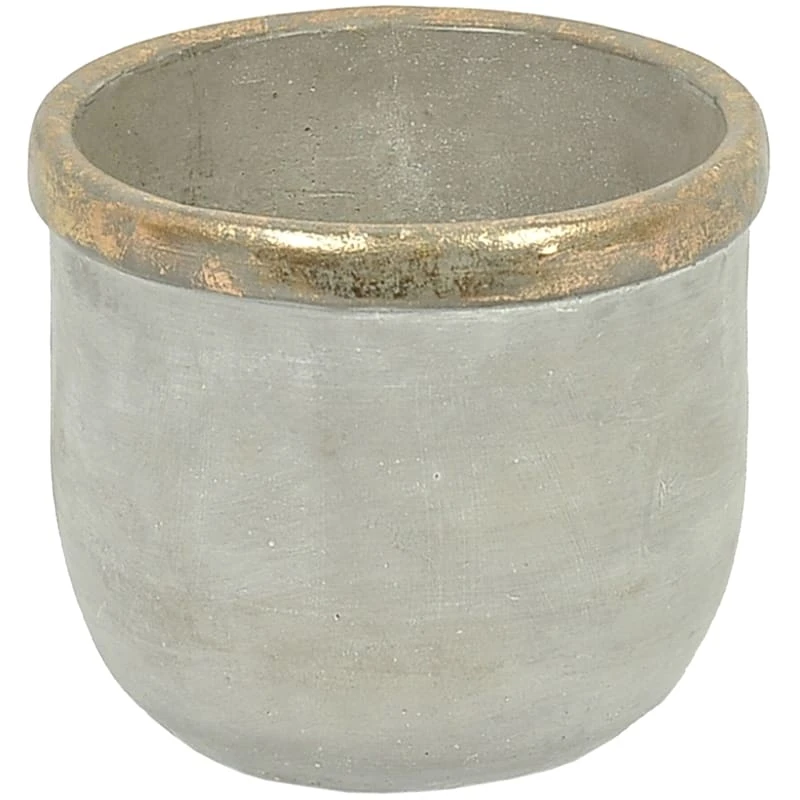 Foiled Natural Ceramic Planter, 7" 1 Foiled Natural Ceramic Planter, 7"