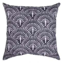 Found & Fable Bala Grey Pinstripe Outdoor Throw Pillow, 16"