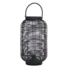 Found & Fable Black Faux Wicker Barrel Lantern With LED Bulb, Large