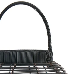 Found & Fable Black Faux Wicker Barrel Lantern With LED Bulb, Large -Outdoor Corner Shop found fable black faux wicker barrel lantern with led bulb large 2