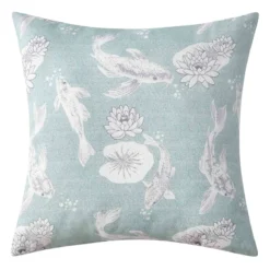 Found & Fable Blue Koi Pond Outdoor Throw Pillow, 20"