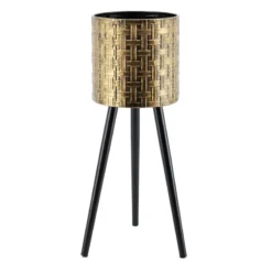 Found & Fable Bronze Metal Bamboo Plant Stand, Medium